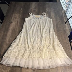 Anthropologie A'Reve  Cream Lace Mini Dress